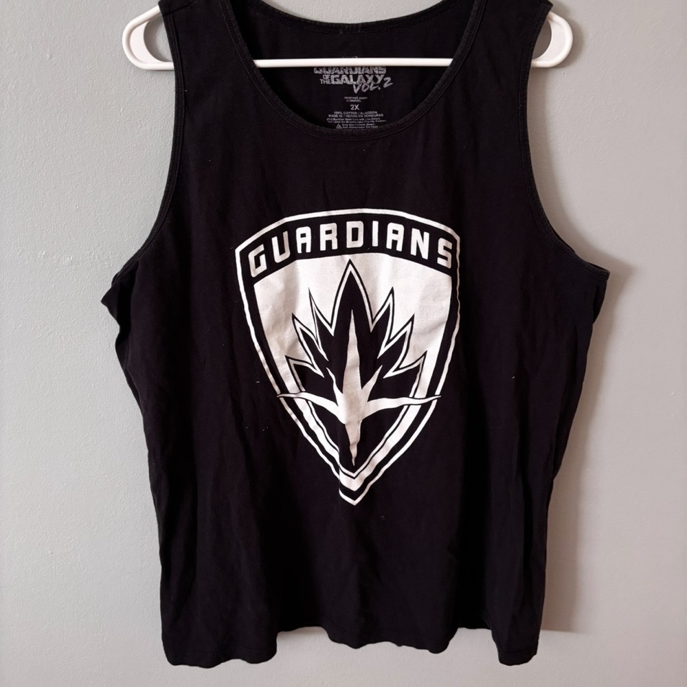 Marvel Black Tank Top with White Guardians Logo